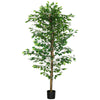 HOMCOM 6ft Artificial Ficus with Pot, Indoor Outdoor Fake Plant for Home Office Living Room Décor