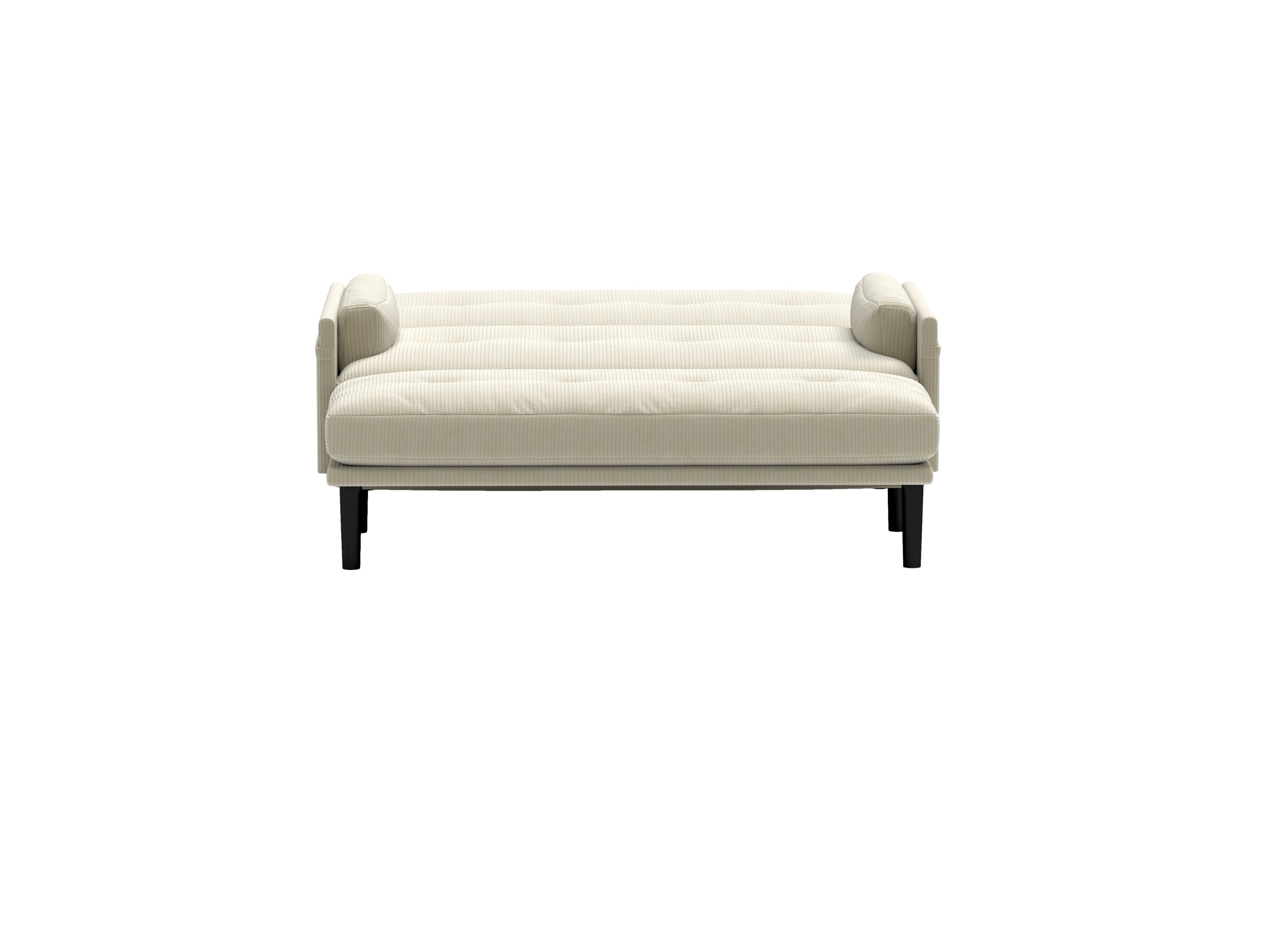 Ivory Corduroy Loveseat, Convertible Lounge Chair and Bed