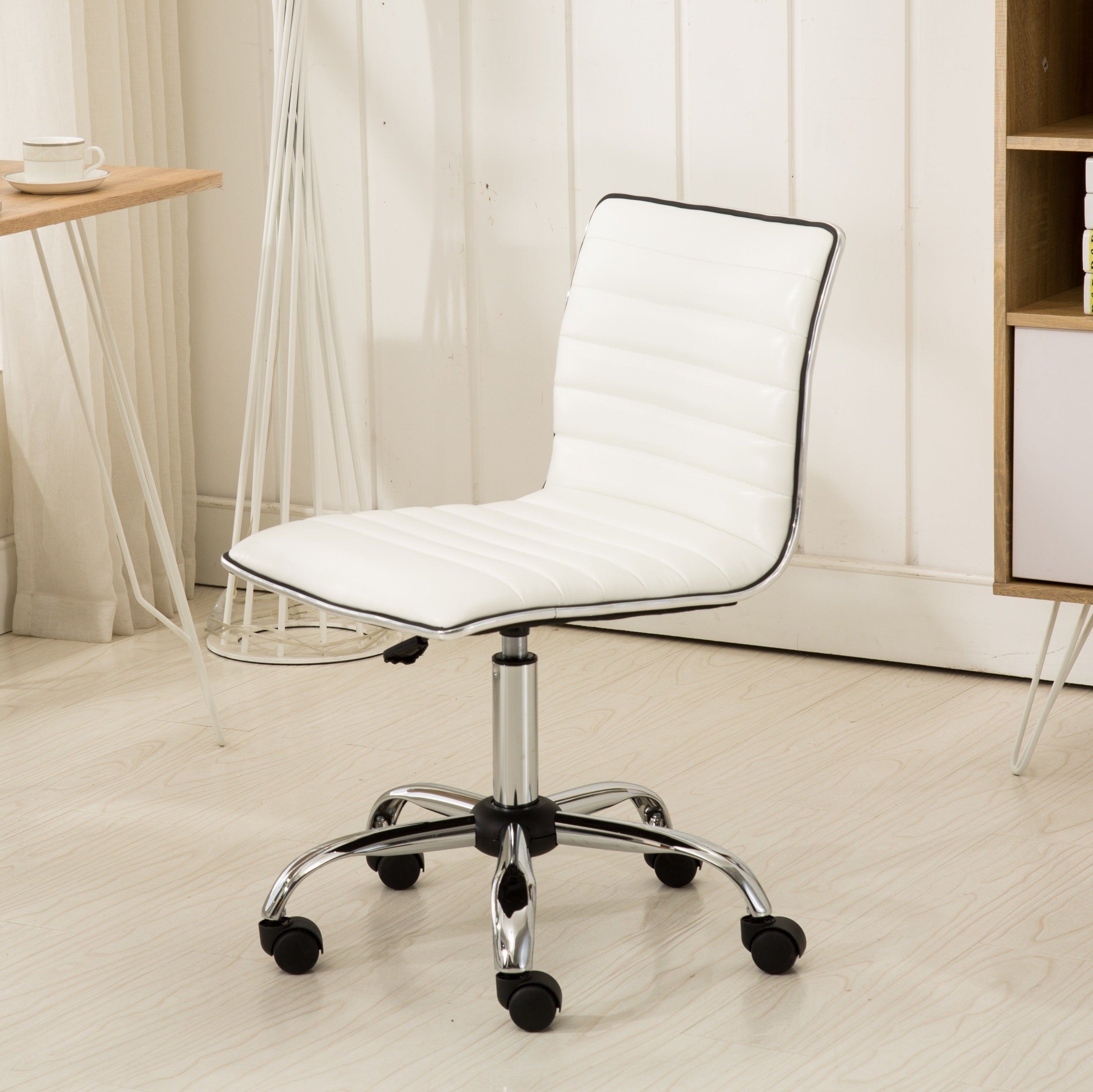 Fremo Chromel Adjustable Air Lift Office Chair, White