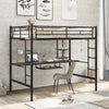 Loft Bed with Desk and Shelf , Space Saving Design,Full,Black(OLD SKU:MF199506AAB)