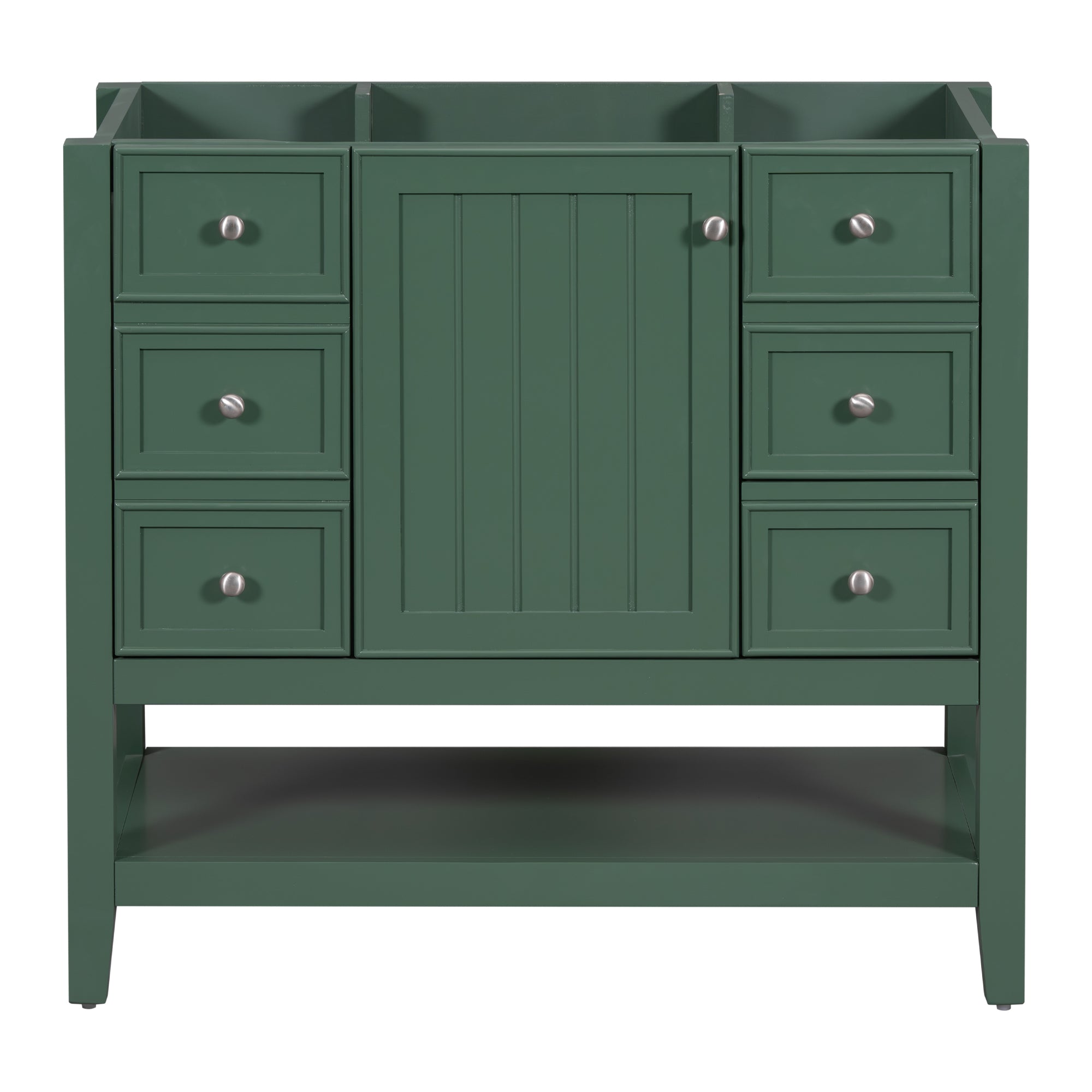 36" Bathroom Vanity without Sink, Cabinet Base Only, One Cabinet and three Drawers, Green