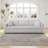 106.3" Soft Rabbit Plush Modular 3-person Sofa - Highly Comfortable & Distinctive Design. Ideal for Bedroom & Living Room. Light gray. Modern & Plush Furniture Choice