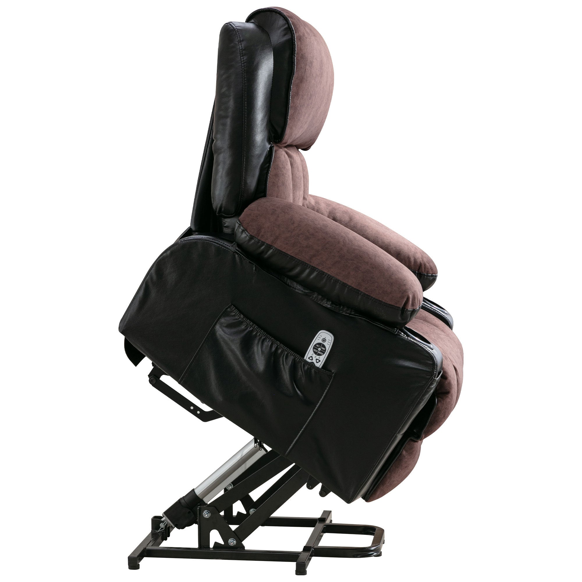 Power Electric massage lift lounge chair, suitable for the elderly, with heating and vibration functions,Fleece leather with USB, can be used for lying down. BLACK BROWN A+B box