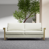 2.5 Seat Velvet Sofa Upholstery with  Ideal Mid-Century Modern Living Room Furniture CREAM WHITE COUCH