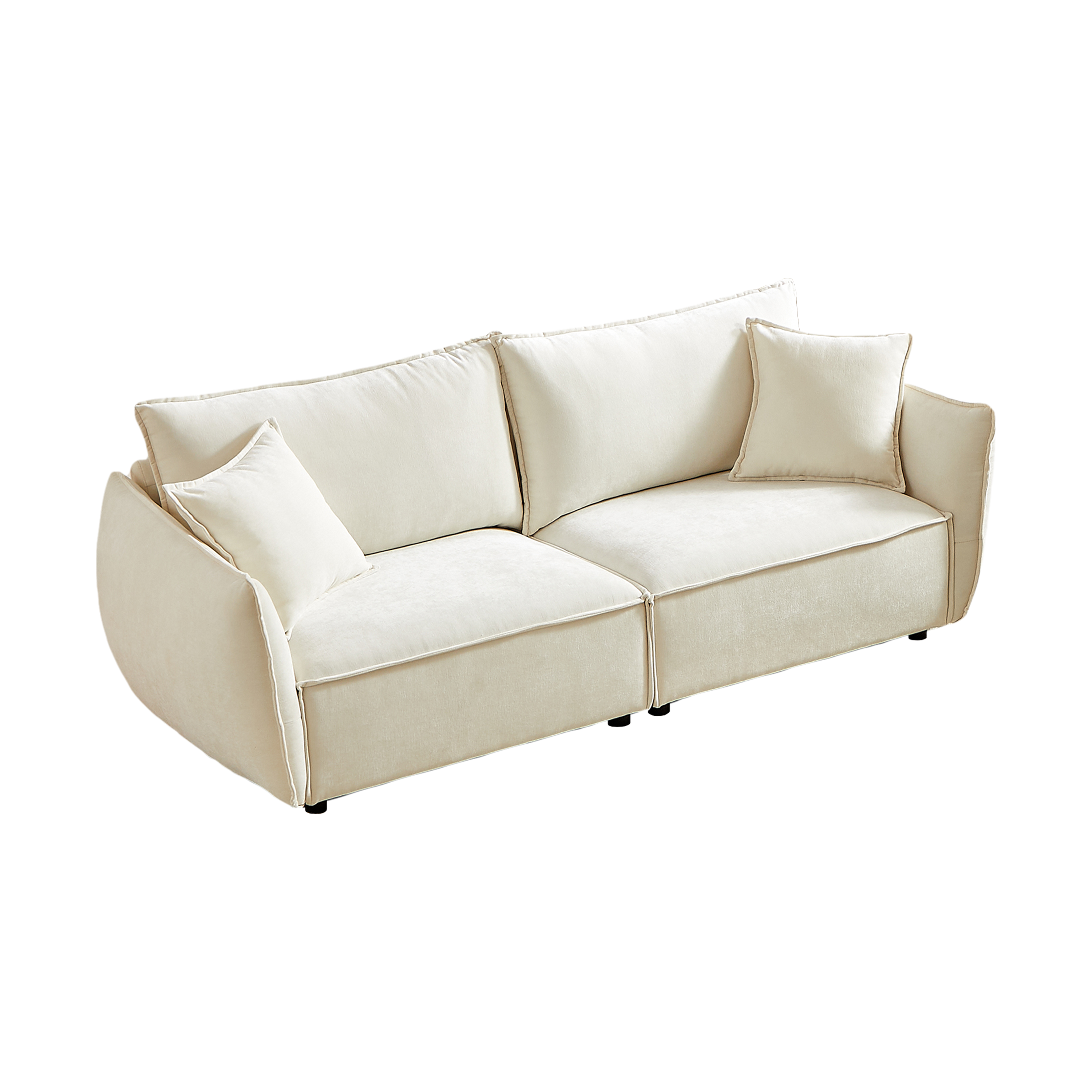 MH88" Modern Living Room Sectional, Wide Living Room Sectional, Stylish chenille Triple Sectional with Extra 2 Pillows, Thickly Padded Seat and Back and Armrests for Apartment, Living Room