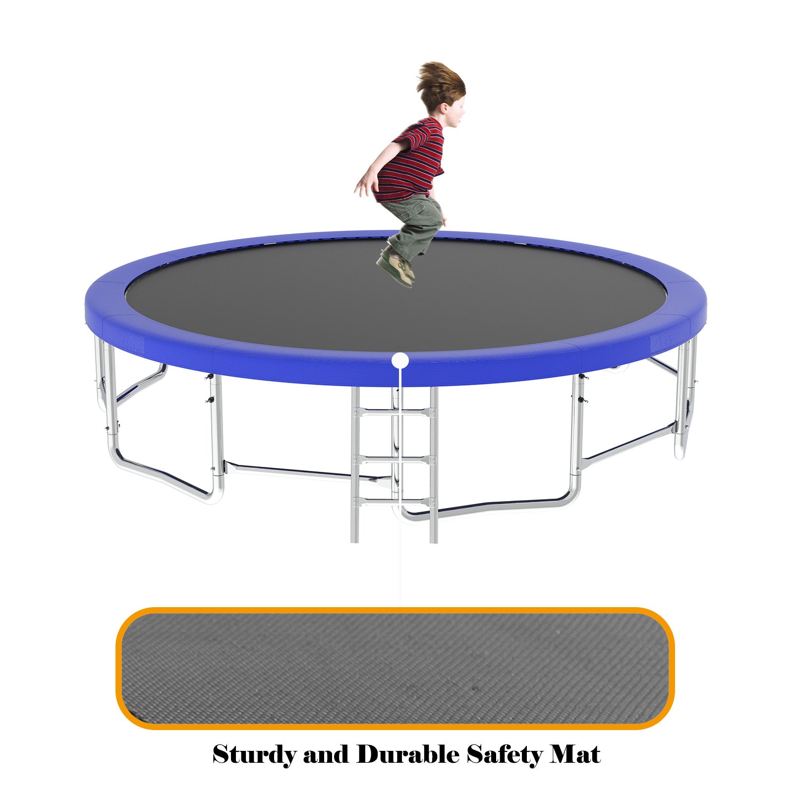 16FT Trampoline with Balance Bar & Basketball Hoop&Ball, ASTM Approved Reinforced Type Outdoor Trampoline with Enclosure Net