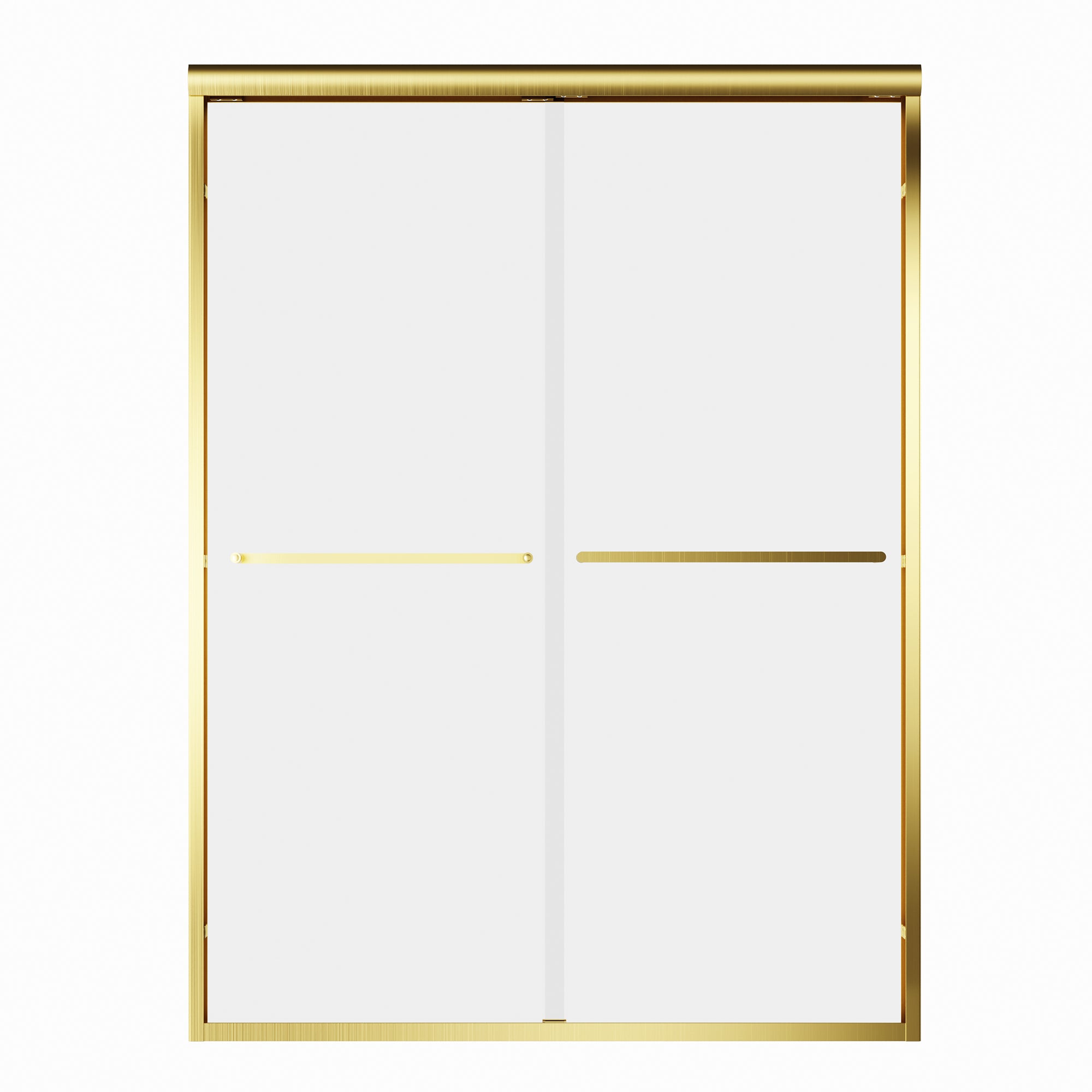 Brushed gold shower door tempered glass panel detail