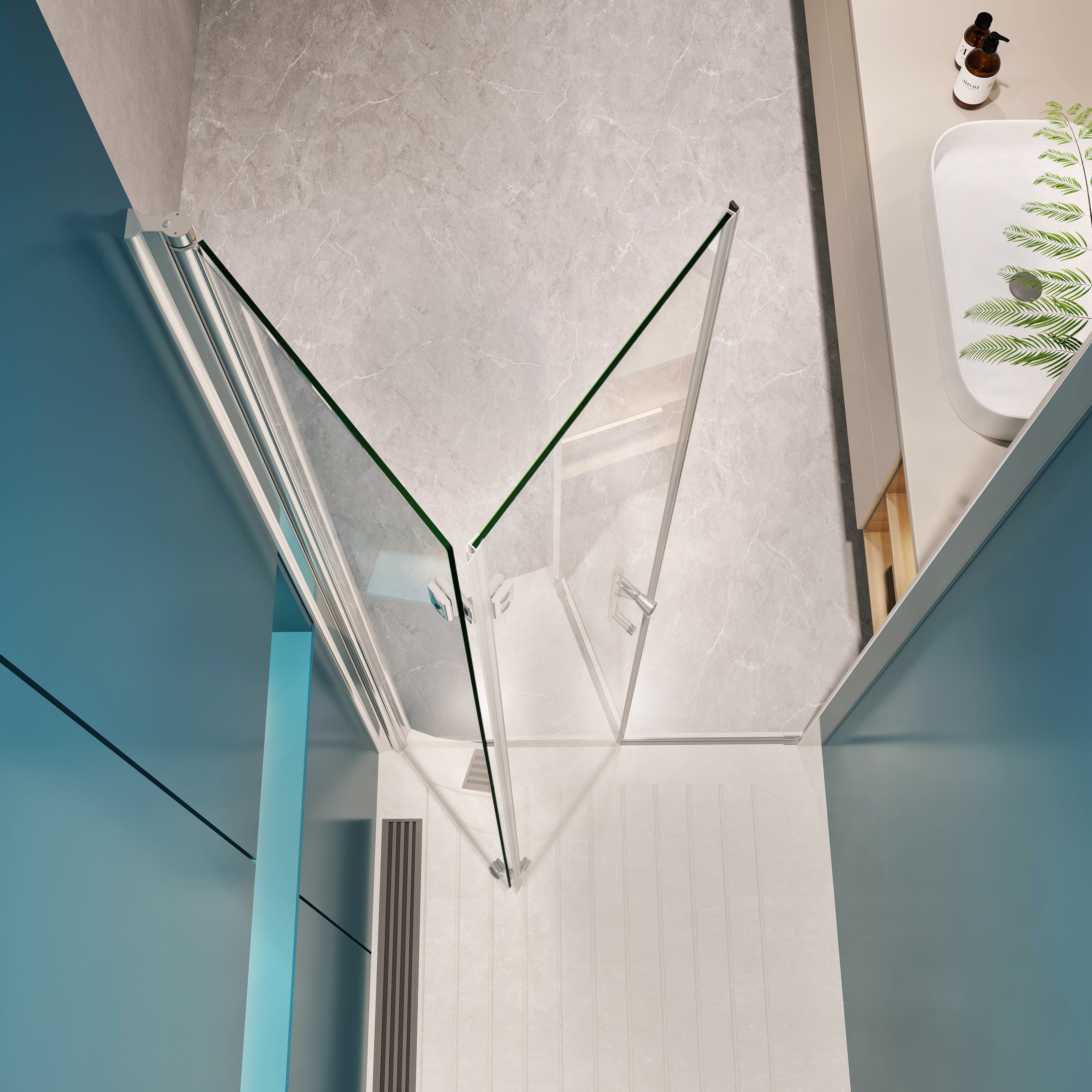 36-37 x 72 in Chrome Pivot Shower Door - 36-37 x 72 in / Chrome view 3