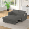 Loveseats Sofa Bed with Pull-out Bed,Adjsutable Back and Two Arm Pocket-Dark grey(54.5"x33"x31.5")