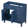 36" Bathroom Vanity without Sink, Cabinet Base Only, Bathroom Cabinet with Drawers, Solid Frame and MDF Board, Blue