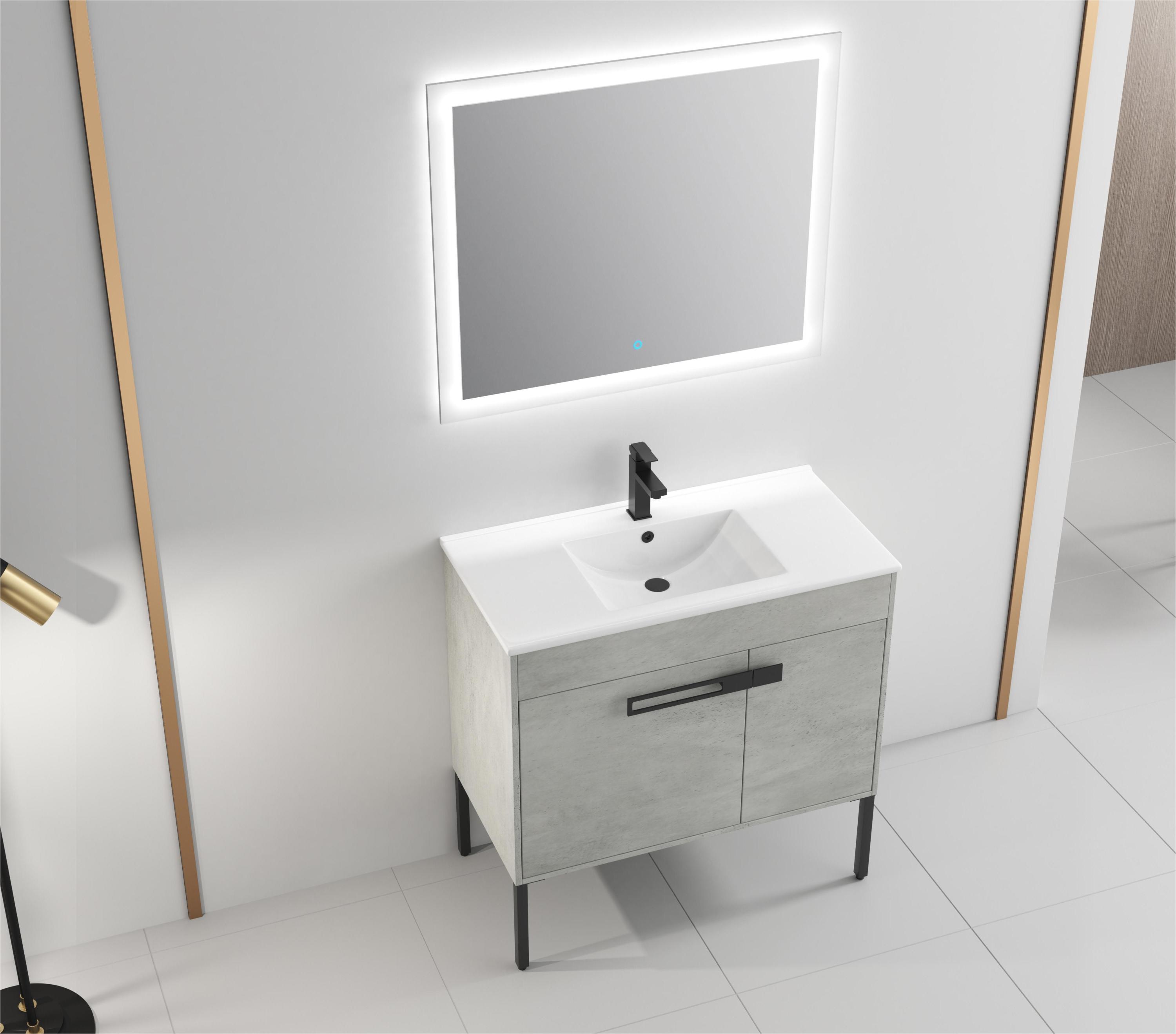 36 Inch Bathroom Vanity with Sink, Freestanding Bathroom Vanity or Floating is Optional Conversion-00336CG-1-F-BL9090B(KD-Packing)