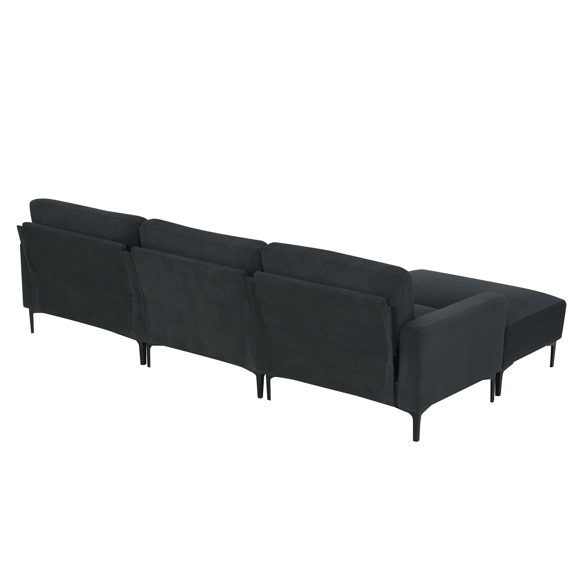 [VIDEO provided] [New] 103.5*59" Modern L-shaped Sectional Sofa, 4-seat Velvet Fabric Couch Set with Convertible Ottoman,Freely Combinable Sofa for Living Room, Apartment, Office,Apartment,2 Colors