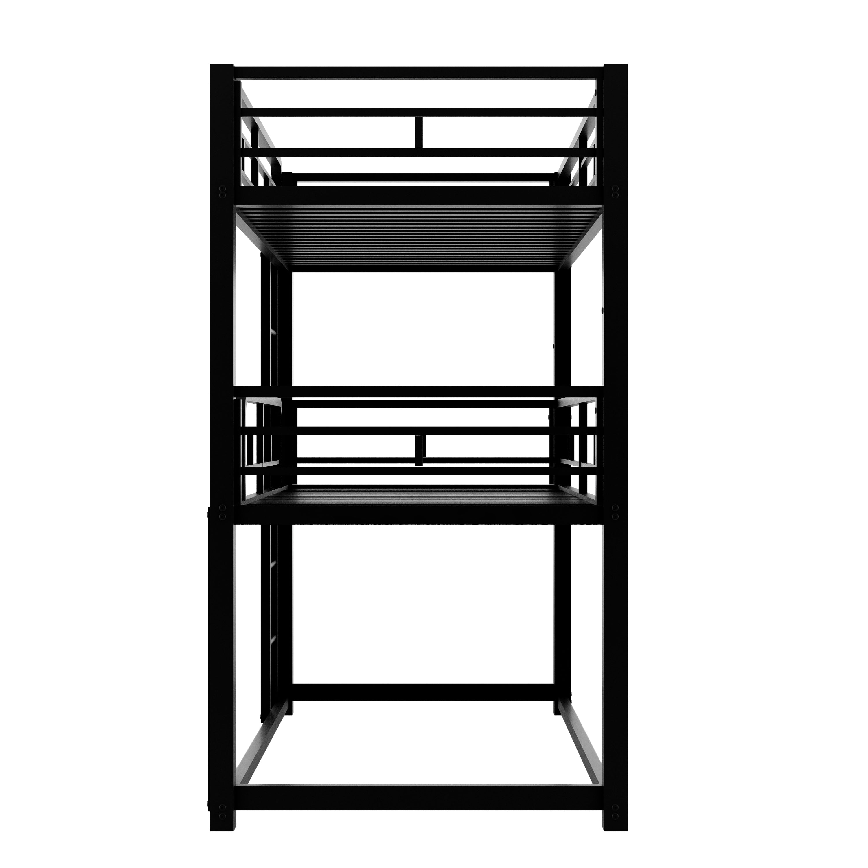 Metal Twin Size Triple Bunk Bed, Black(Old SKU: SM000230AAB-1)