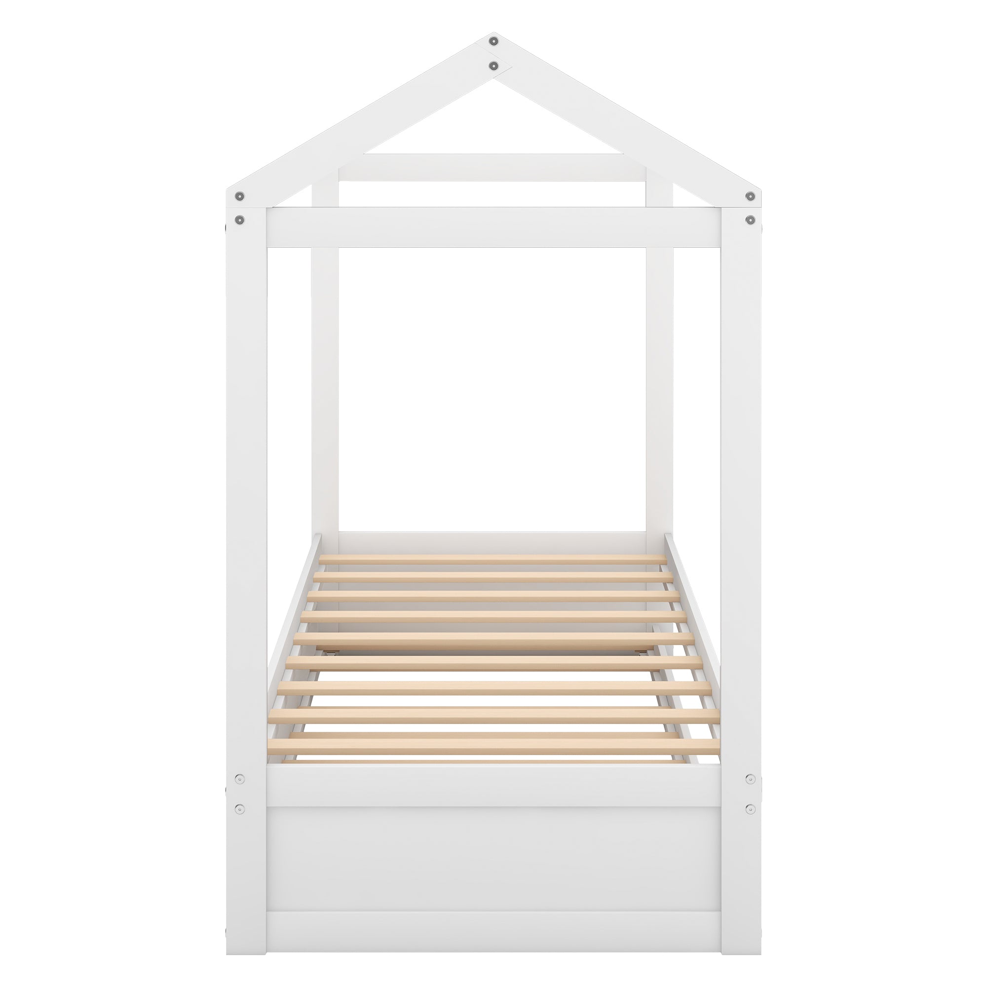 House Bed with Trundle, can be Decorated,White(Old SKU:SM000103AAK)