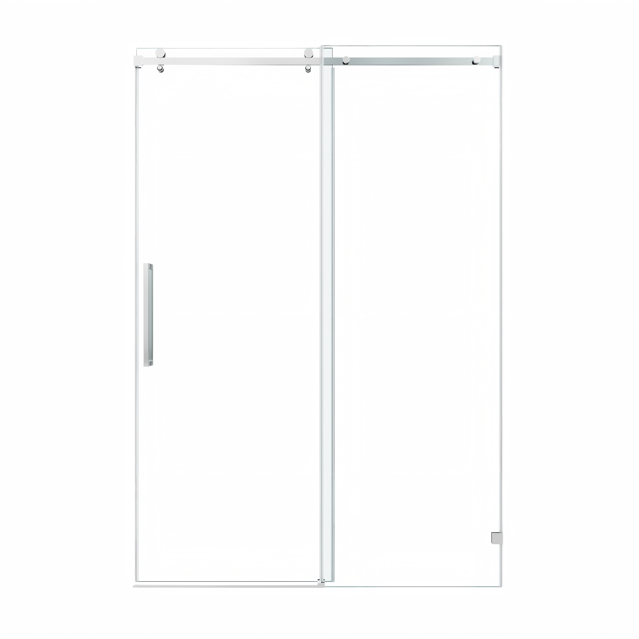 Sliding shower door 60x76 inch chrome finish front view