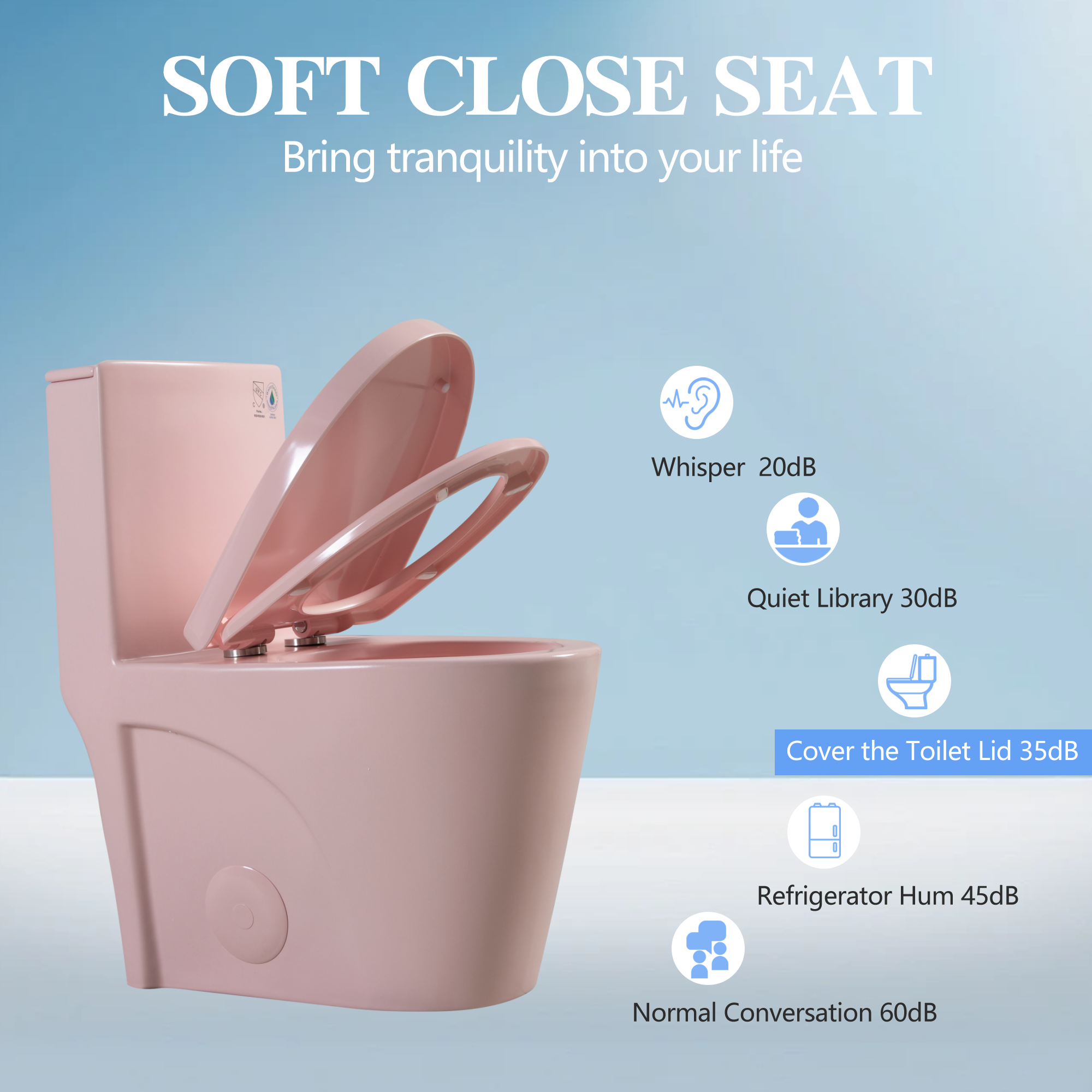 1.1/1.60 GPF Dual-Flush One Piece Toilet, Water-Saving Elongated Comfort Height Floor Mounted, Soft Close 1000 Gram Map Flushing Score Toilet, Rose 23T01-RS