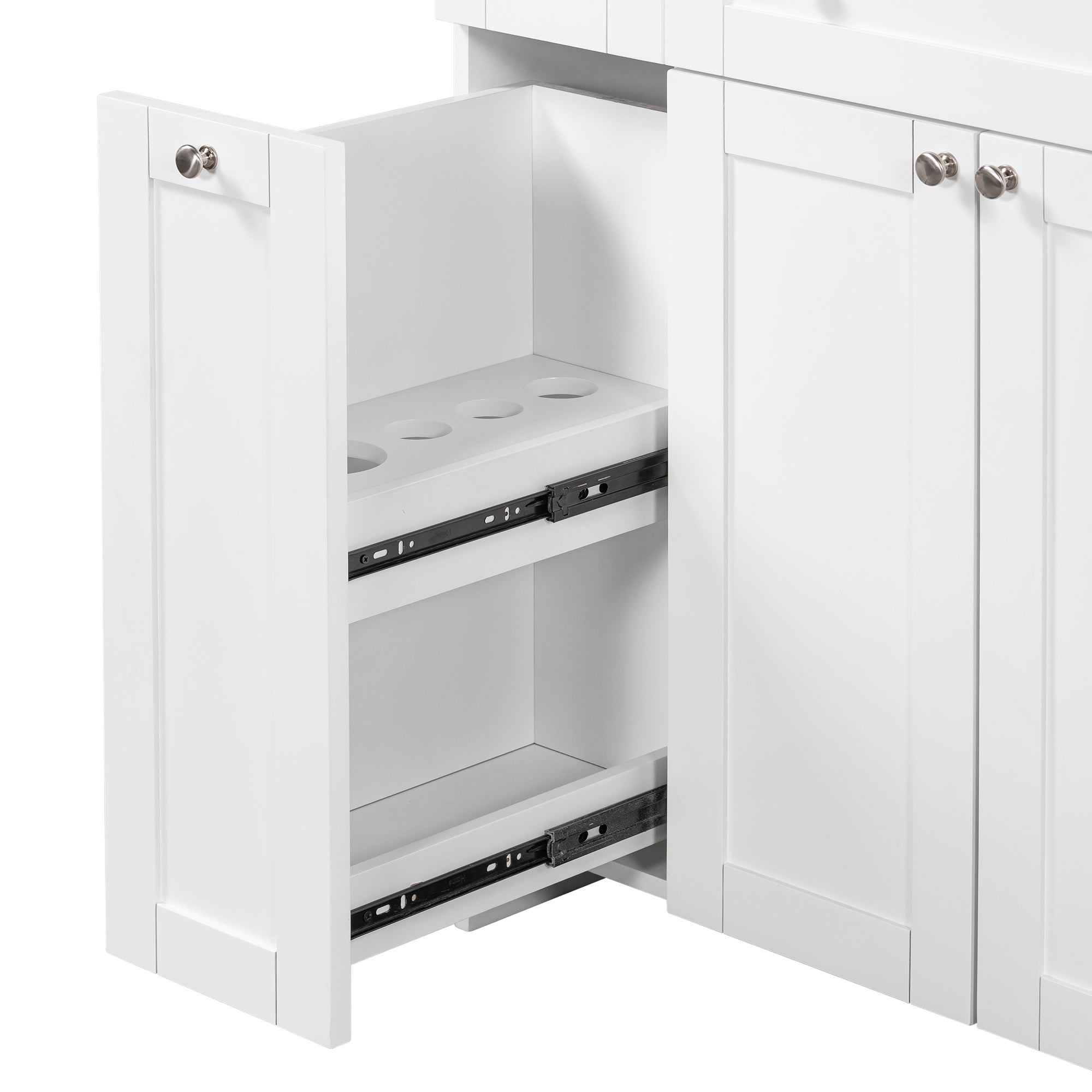 30-Inch White Bathroom Vanity with Ceramic Sink Combo, Abundant Storage Cabinet - 2 Soft close Doors and Double-tier Deep Drawer