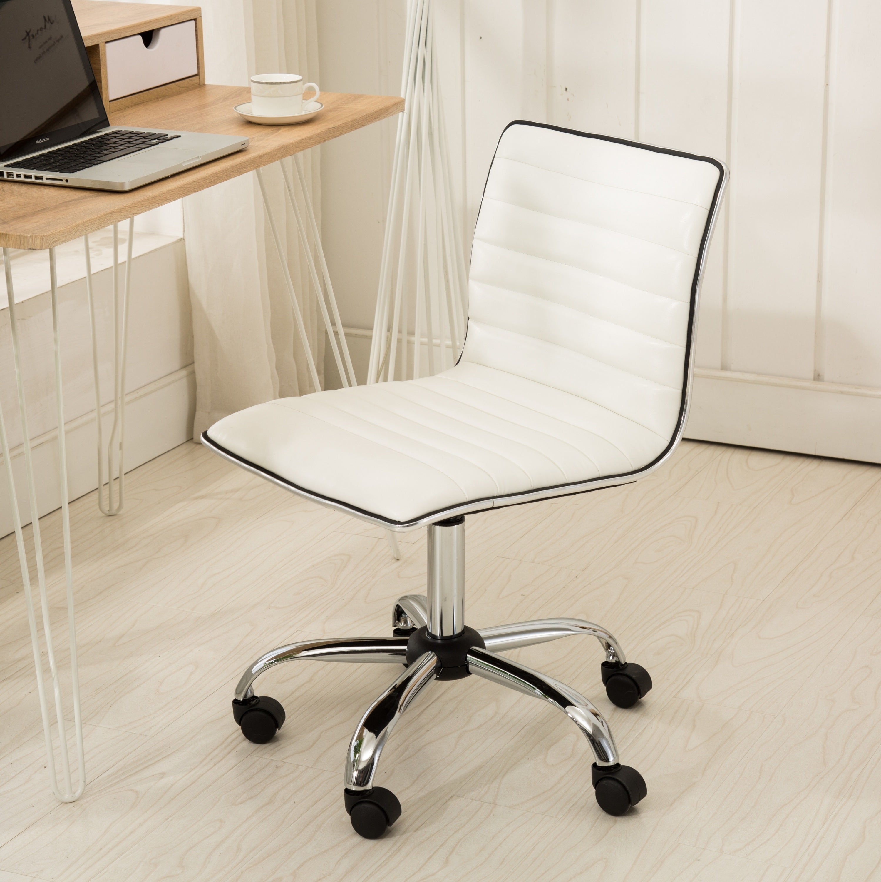 Fremo Chromel Adjustable Air Lift Office Chair, White