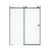 60"W x 76"H Sliding Frameless Shower Door in Matte Black with Clear Glass