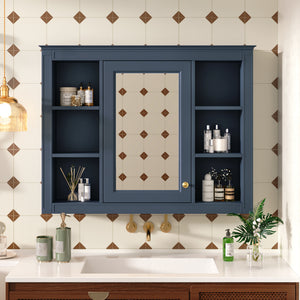 Modern 35'' x 28'' wall-mounted medicine cabinet with mirror front, main view
