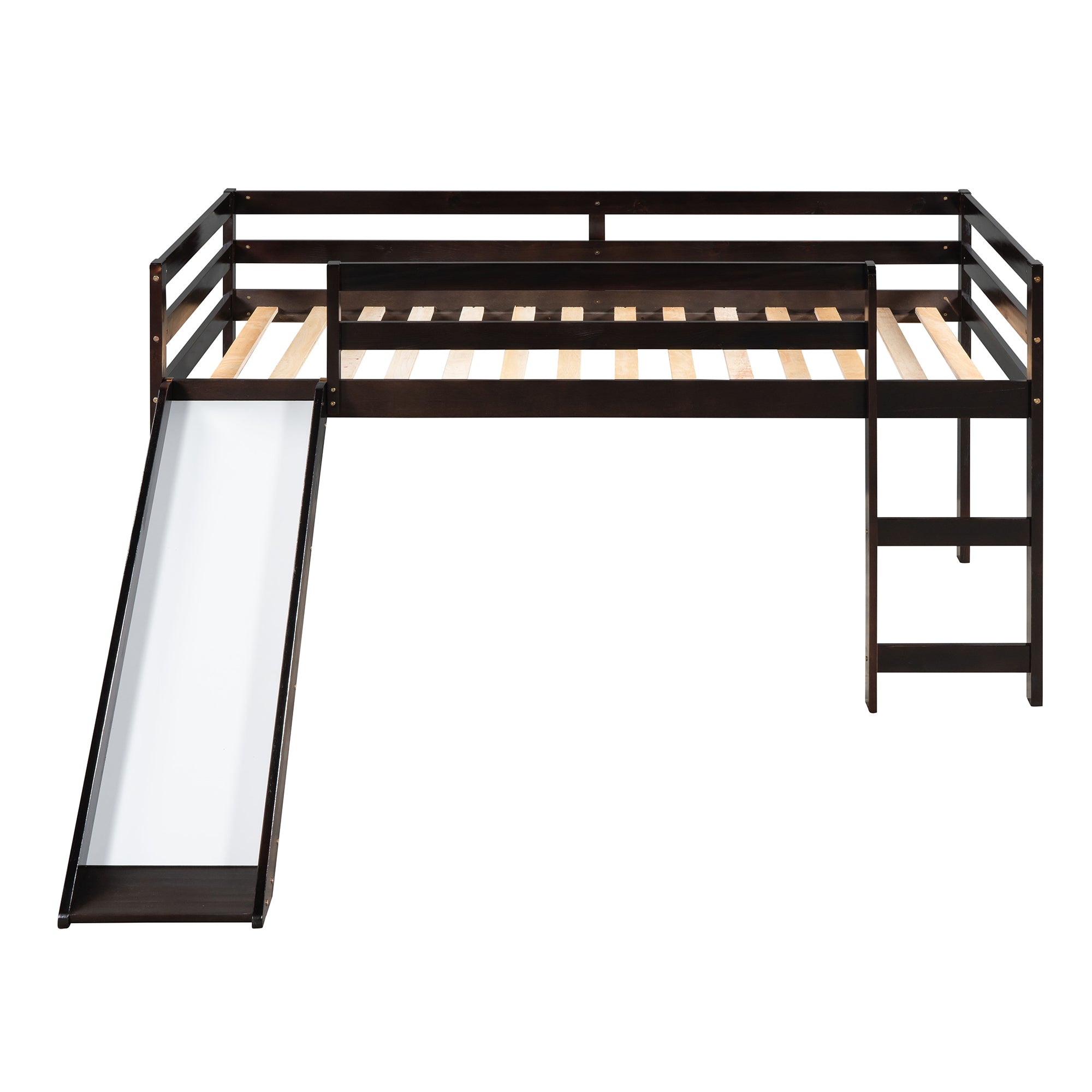 Loft Bed with Slide, Multifunctional Design, Twin (Espresso)(OLD SKU: WF191904AAP)