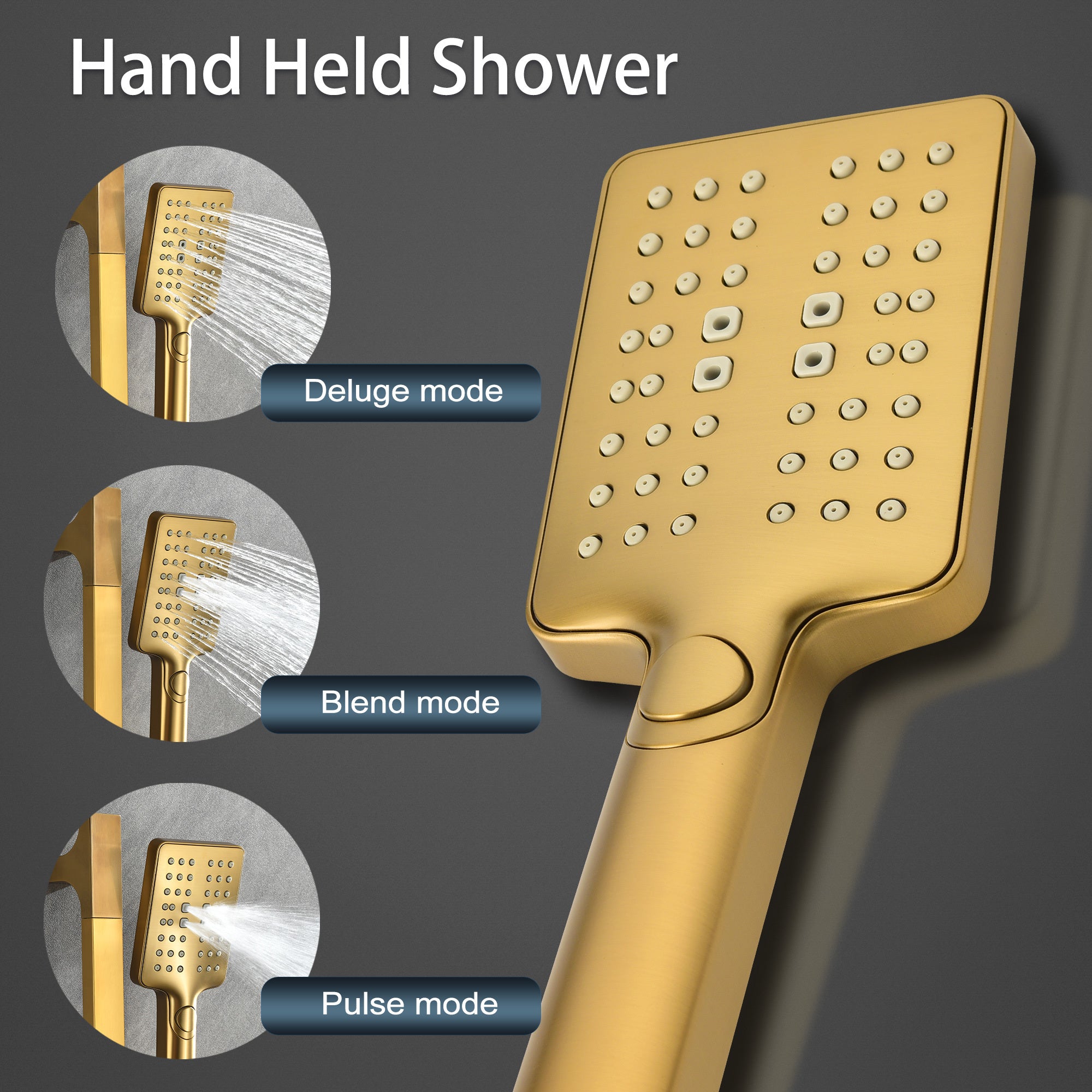 Shower System with Shower Head, Hand Shower, Slide Bar, Bodysprays, Shower Arm, Hose, Valve Trim, and Lever Handles