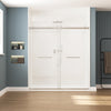 68 to 72 in. W x 76 in. H Sliding Frameless Soft-Close Shower Door with Premium 3/8 Inch (10mm) Thick Tampered Glass in Brushed Nickel 03A42-7276