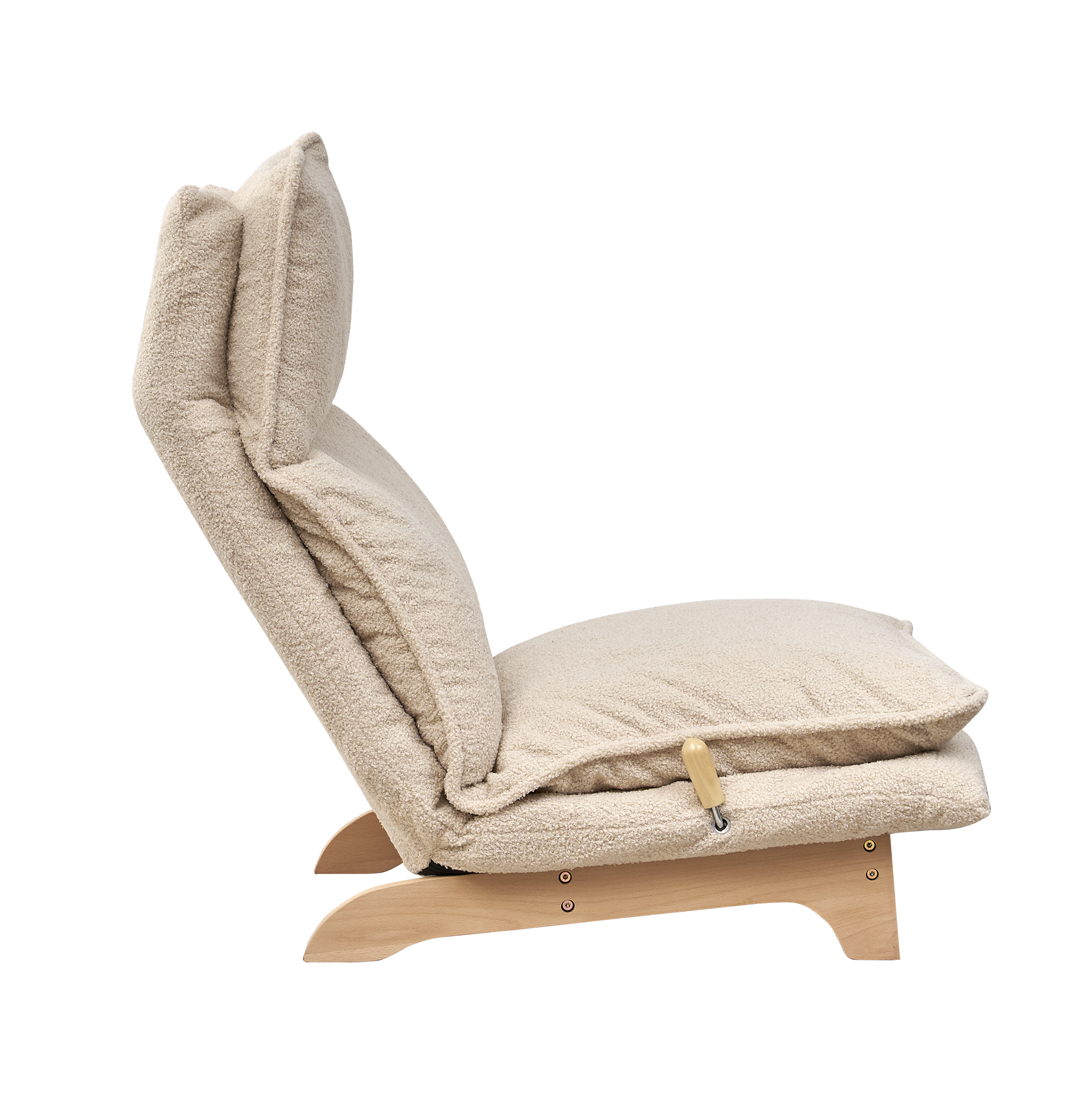 Foldable reclining single sofa lounge chair, leisure style, reclined position