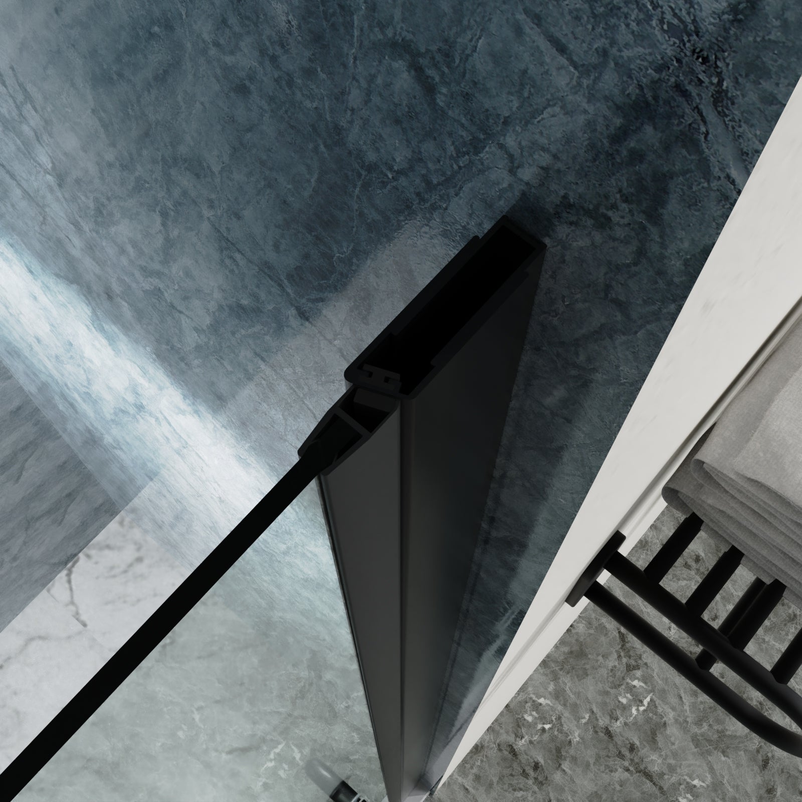 Bi-fold shower door bathroom view