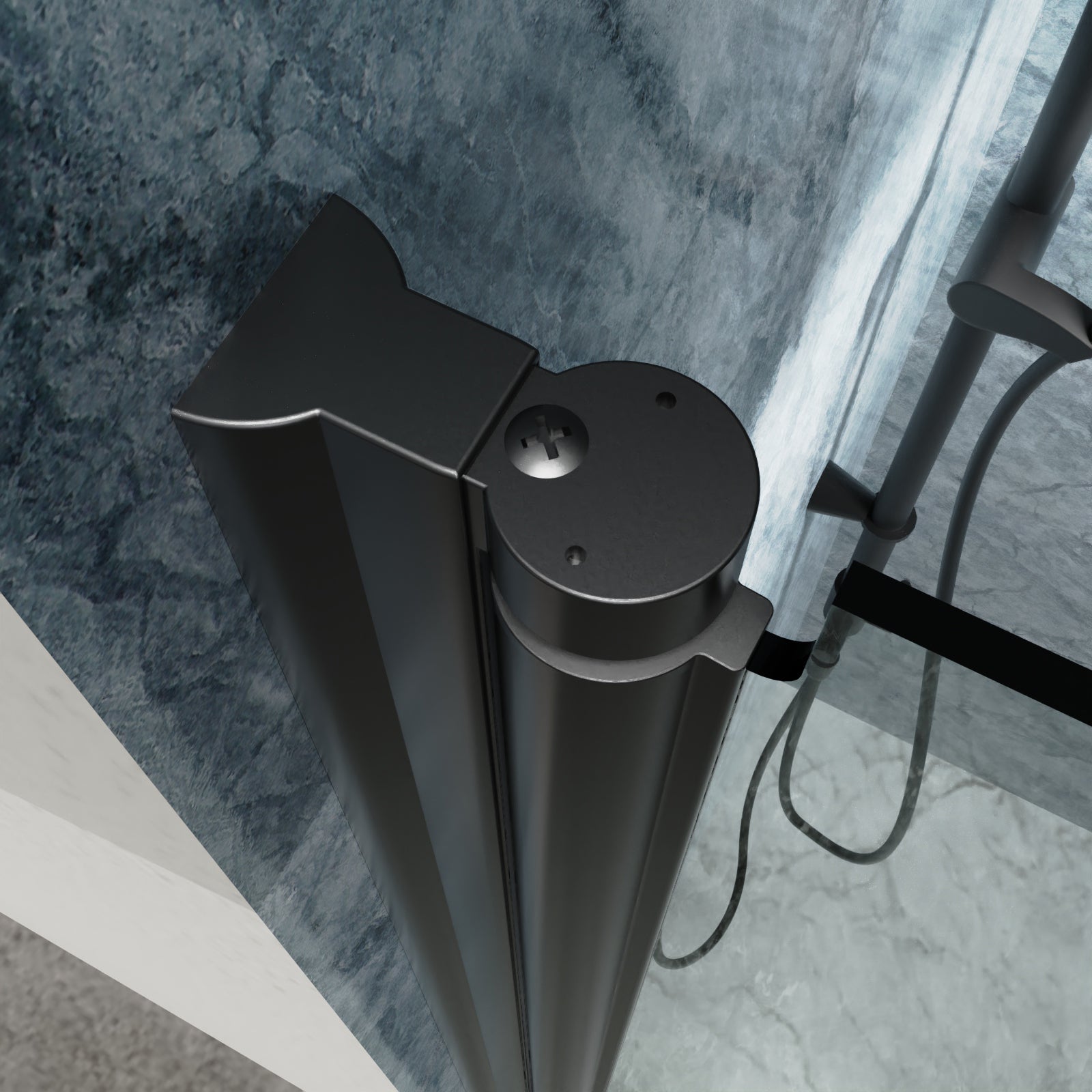 Bi-fold shower door fold detail