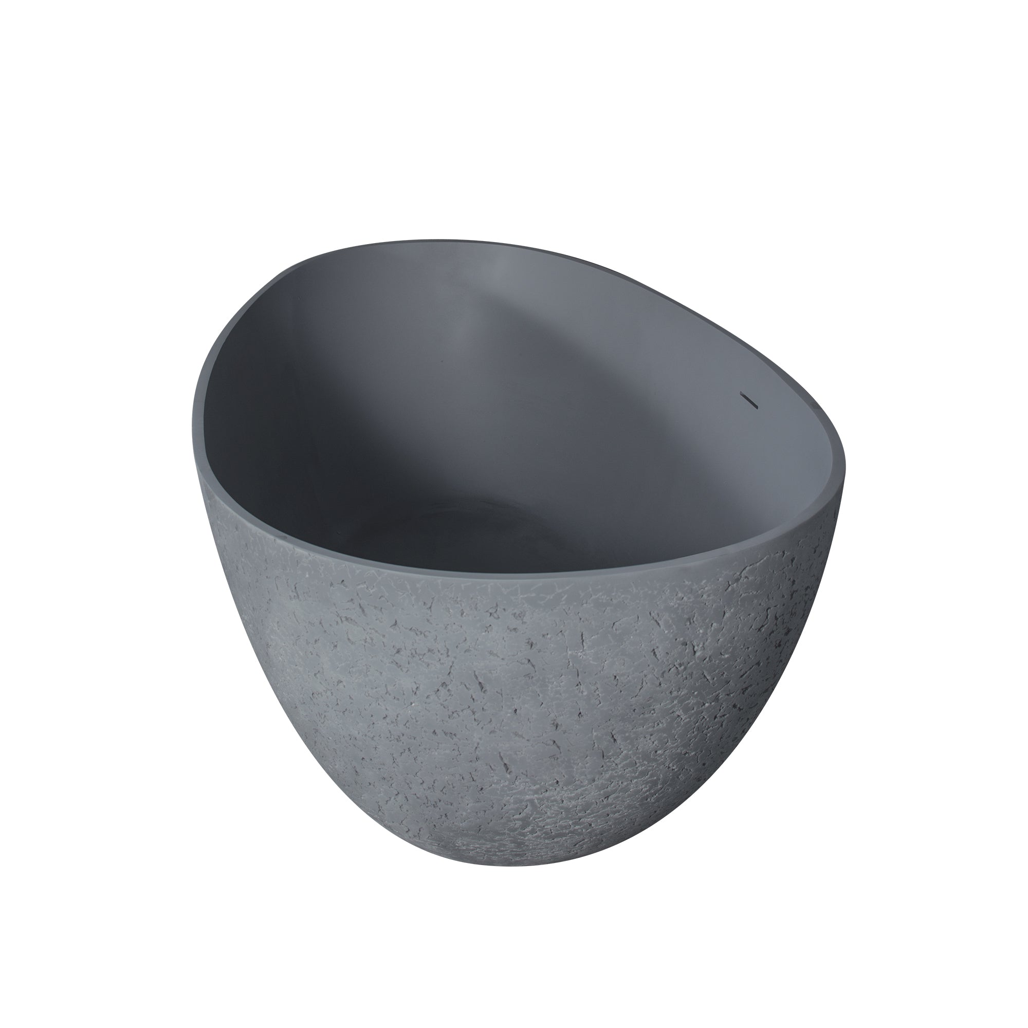 65 inch freestanding solid surface soaking bathtub, interior basin detail