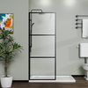 34 x 72 in walk-in shower screen with clear 3-panel black frame