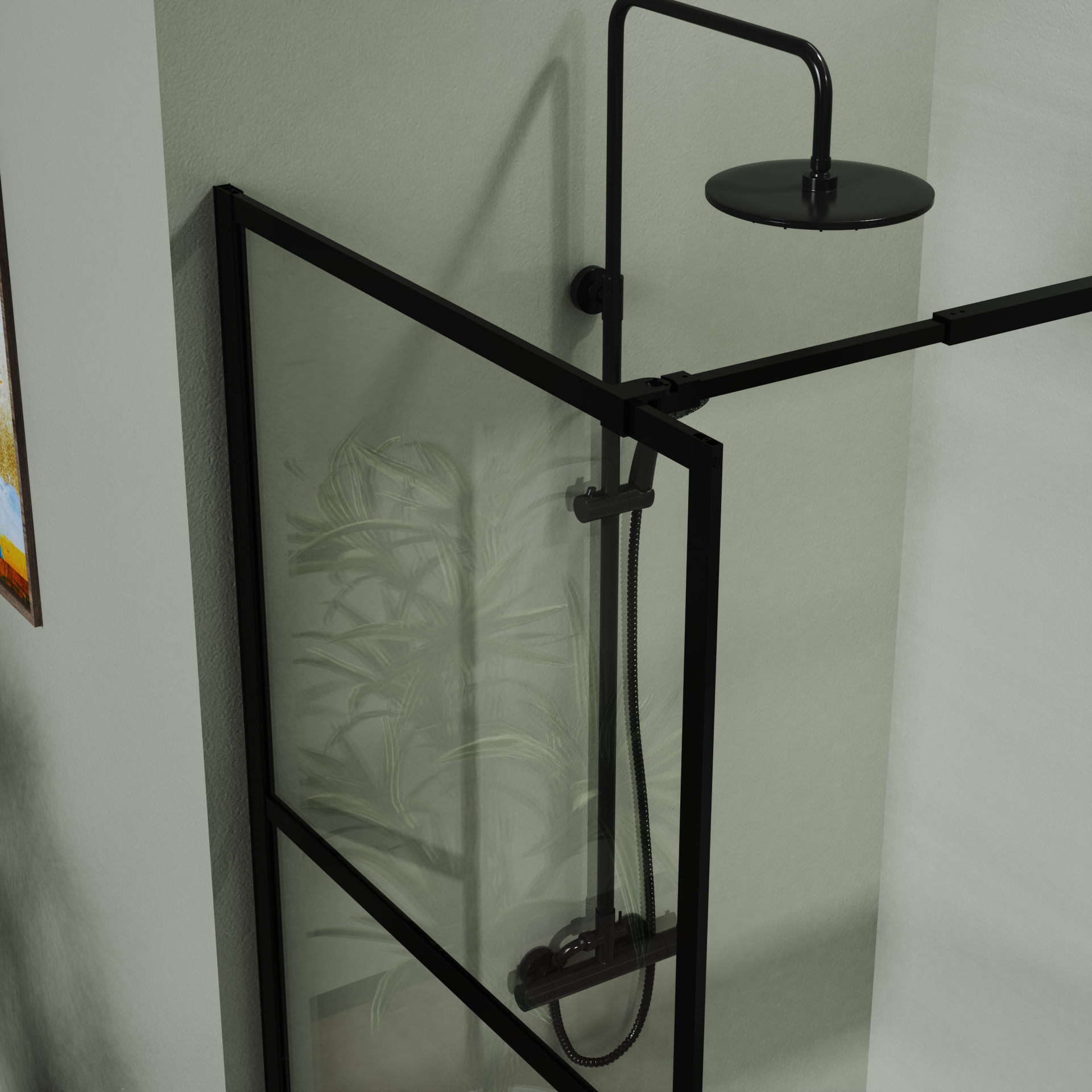 Clear 3-panel shower screen dimensions and panel layout