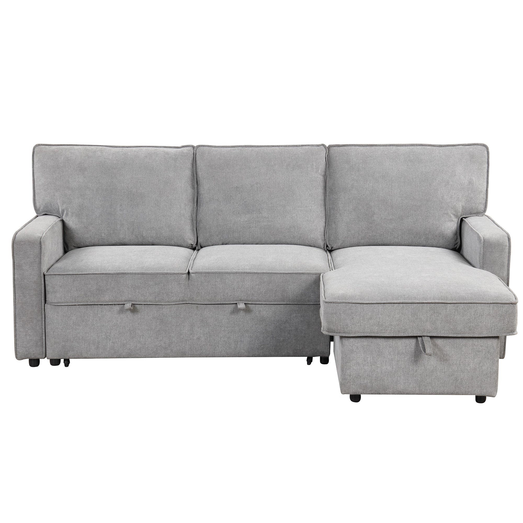Sectional sofa back cushions with cup holders, close-up view