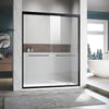 44-60 x 72 in semi-frameless sliding shower door in matte black