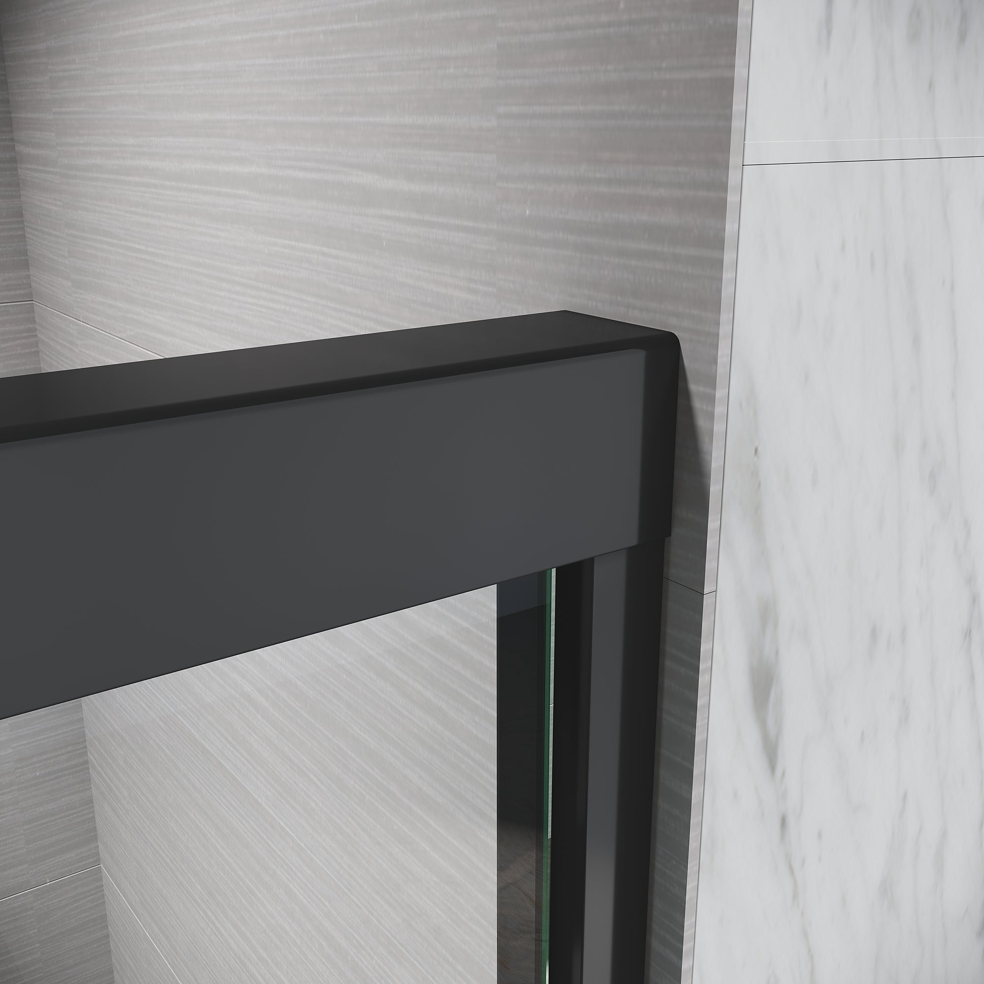 Sliding shower door track detail