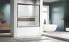 56-60 x 57 in semi-frameless tub door in matte black