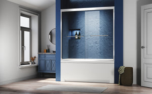 56-60 x 60 in Frameless Sliding Tub Door - 56-60 x 62 in / Chrome view 2