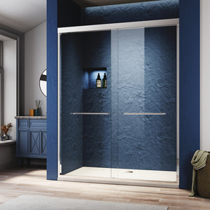 44-54 x 72 in Adjustable Semi-Frameless Shower Door - 44-48 x 72 in / Chrome view 1