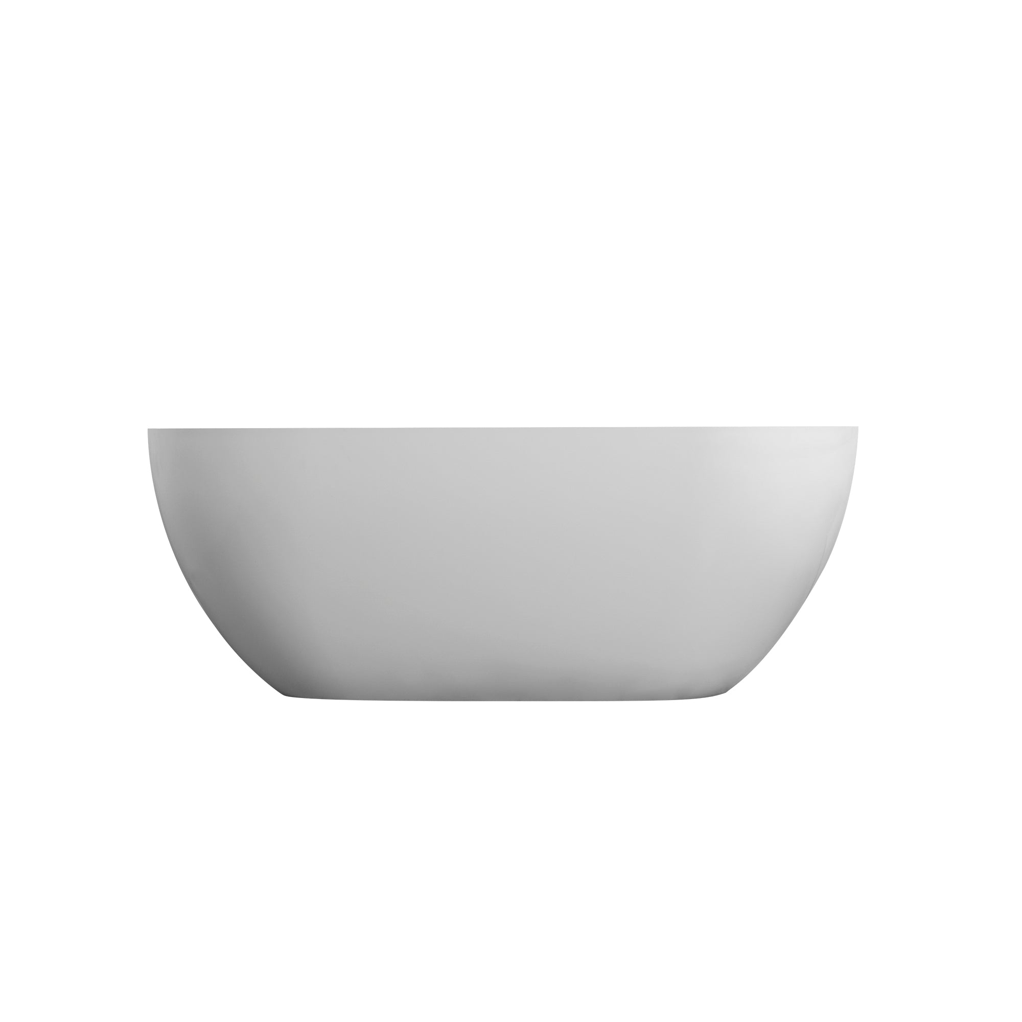 59-inch oval solid surface freestanding bathtub, white, interior view
