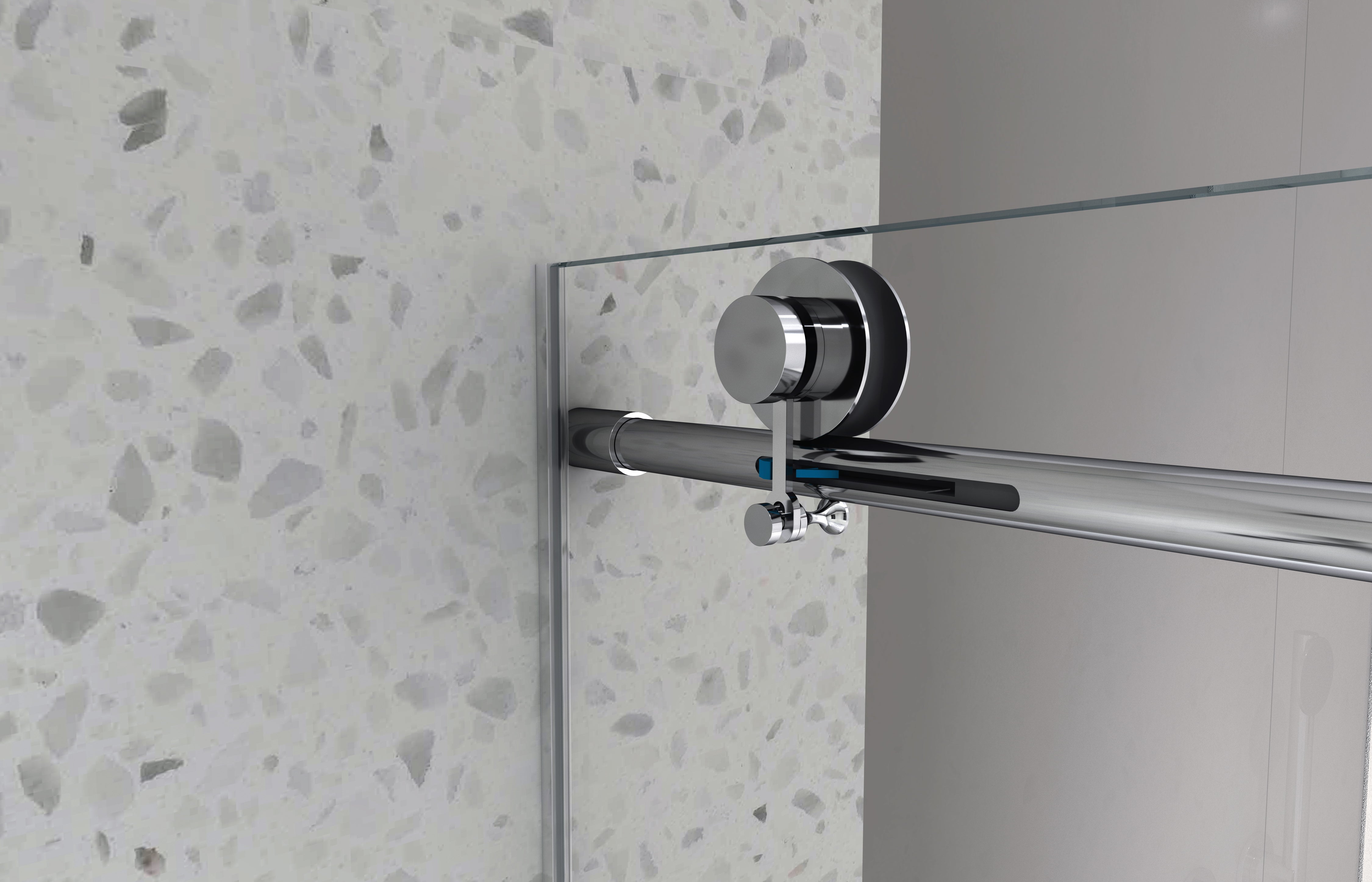 48-60 x 76 in Soft-Close Sliding Shower Door - 48 x 76 in / Brushed Nickel view 2