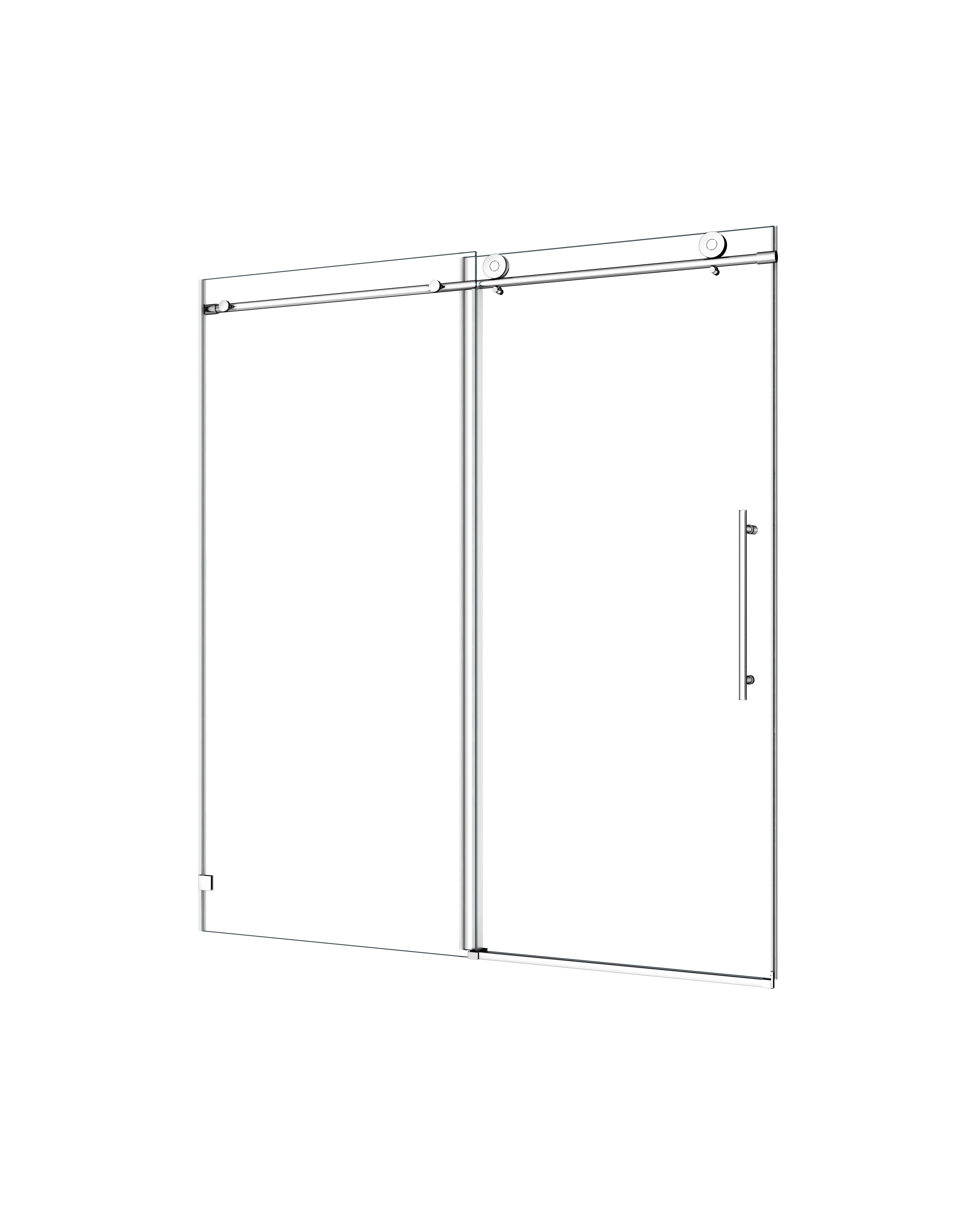 48-60 x 76 in Soft-Close Sliding Shower Door - 48 x 76 in / Brushed Nickel view 5