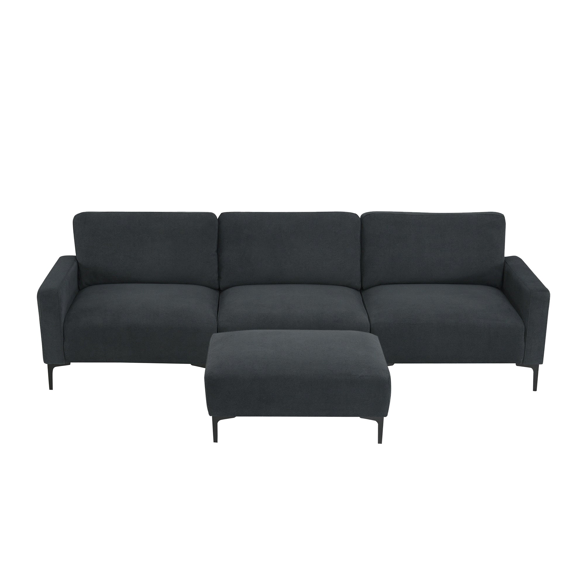 [VIDEO provided] [New] 103.5*59" Modern L-shaped Sectional Sofa, 4-seat Velvet Fabric Couch Set with Convertible Ottoman,Freely Combinable Sofa for Living Room, Apartment, Office,Apartment,2 Colors