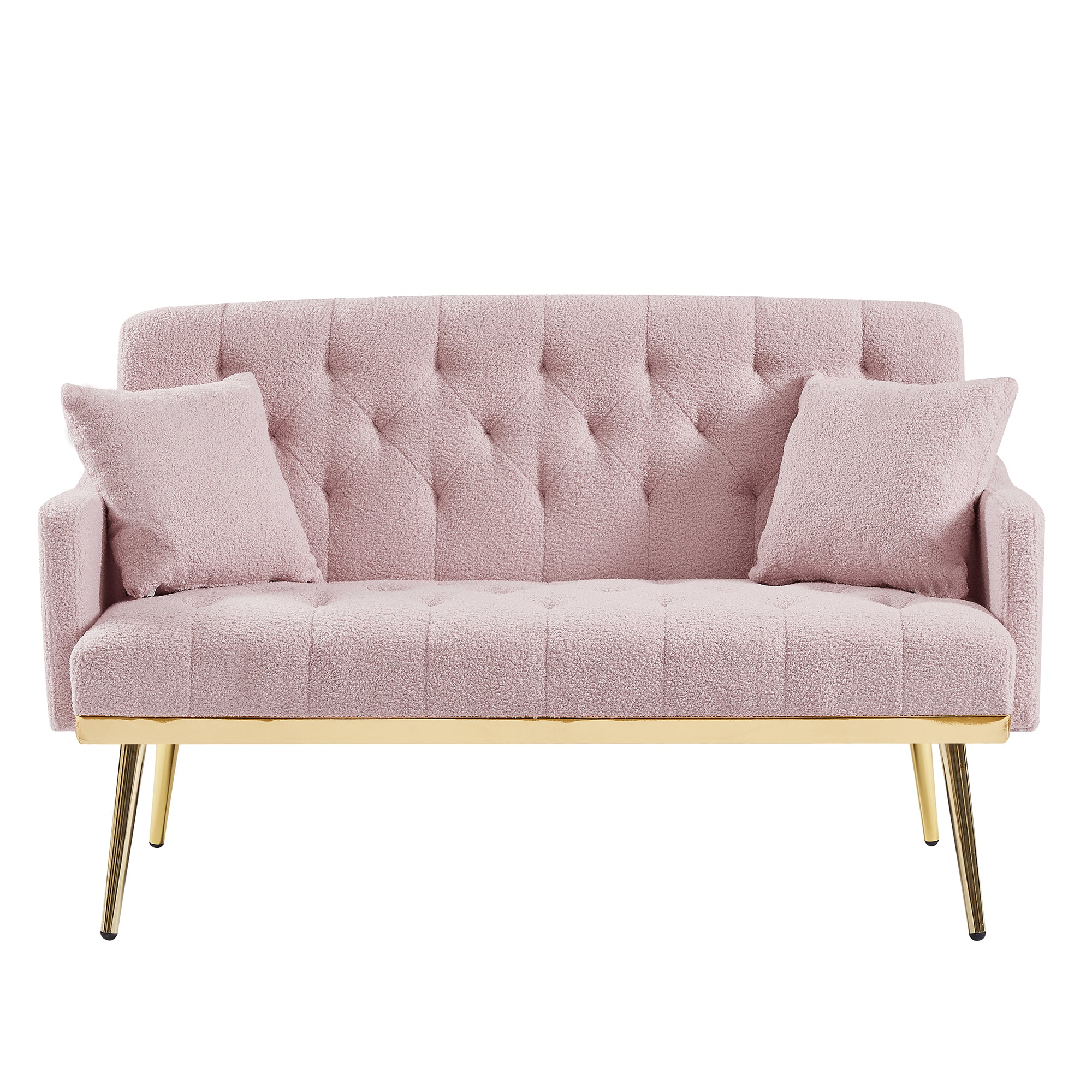 PINK TEDDY FABRIC  2 SEATER SOFA