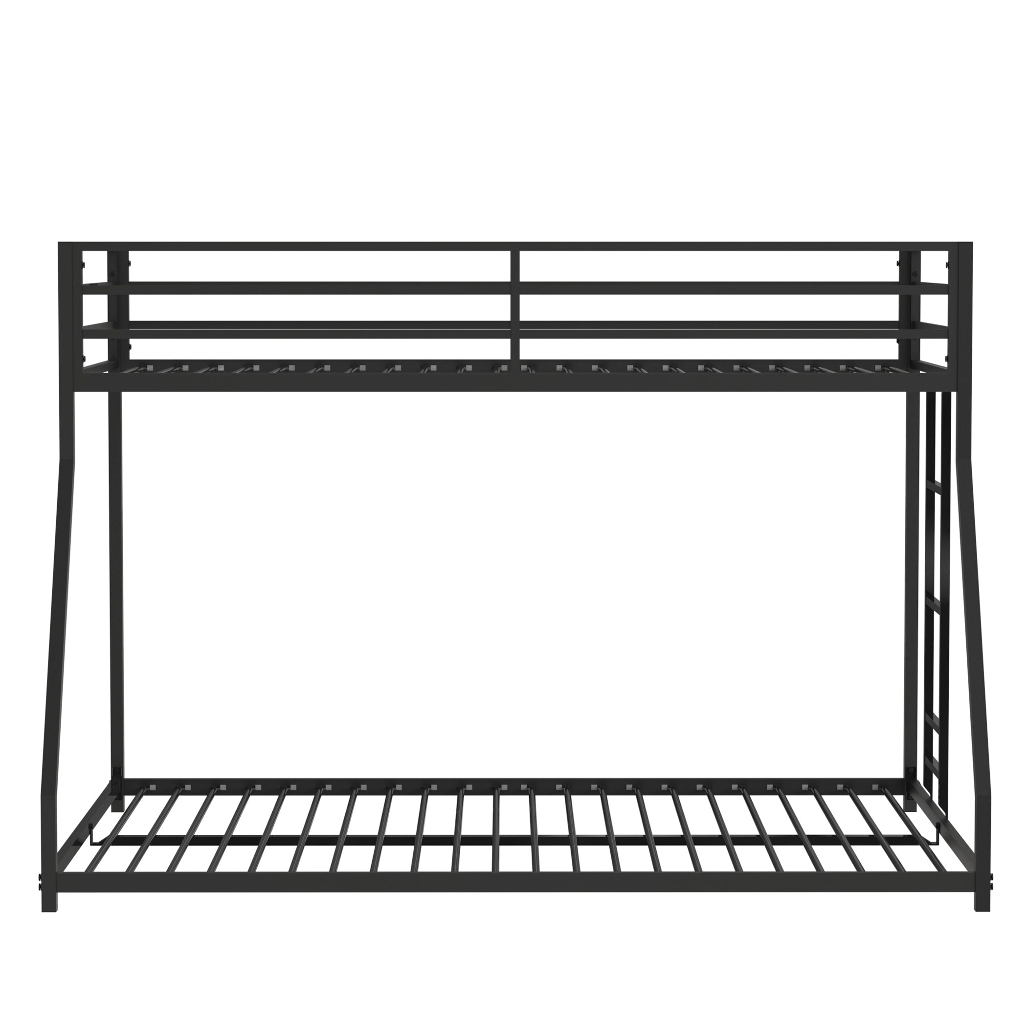 Adam Sturdy Twin over Full Metal Bunk Black for Kids and Adult, Low Profile and Easy Climbing with Stable Ladder