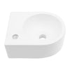 13x10.44 Inch White Ceramic Rectangle Wall Mount Bathroom Sink with Single Faucet Hole