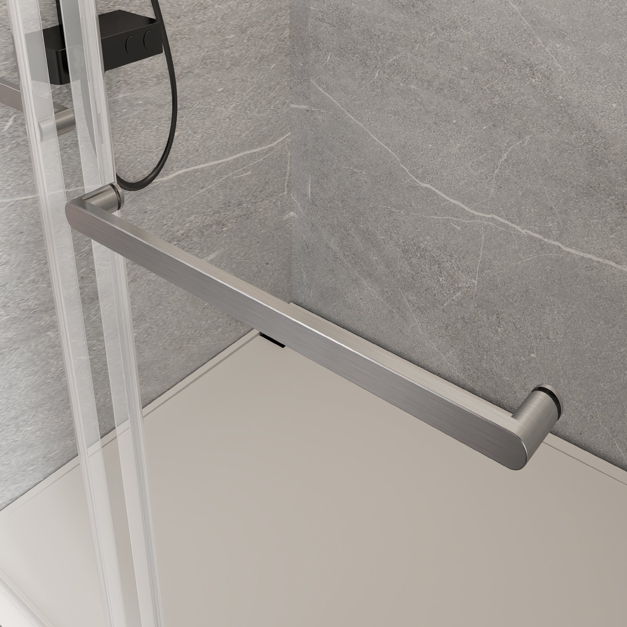 56-60"W x 62"H Frameless Double Sliding Tub Door, Bypass Tub Shower Door Soft Closing, Brushed Nickel 24D02-T60BNX