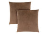 Pillows, Set Of 2, 18 X 18 Square, Insert Included, Decorative Throw, Accent, Sofa, Couch, Bedroom, Brown Hypoallergenic Polyester, Modern