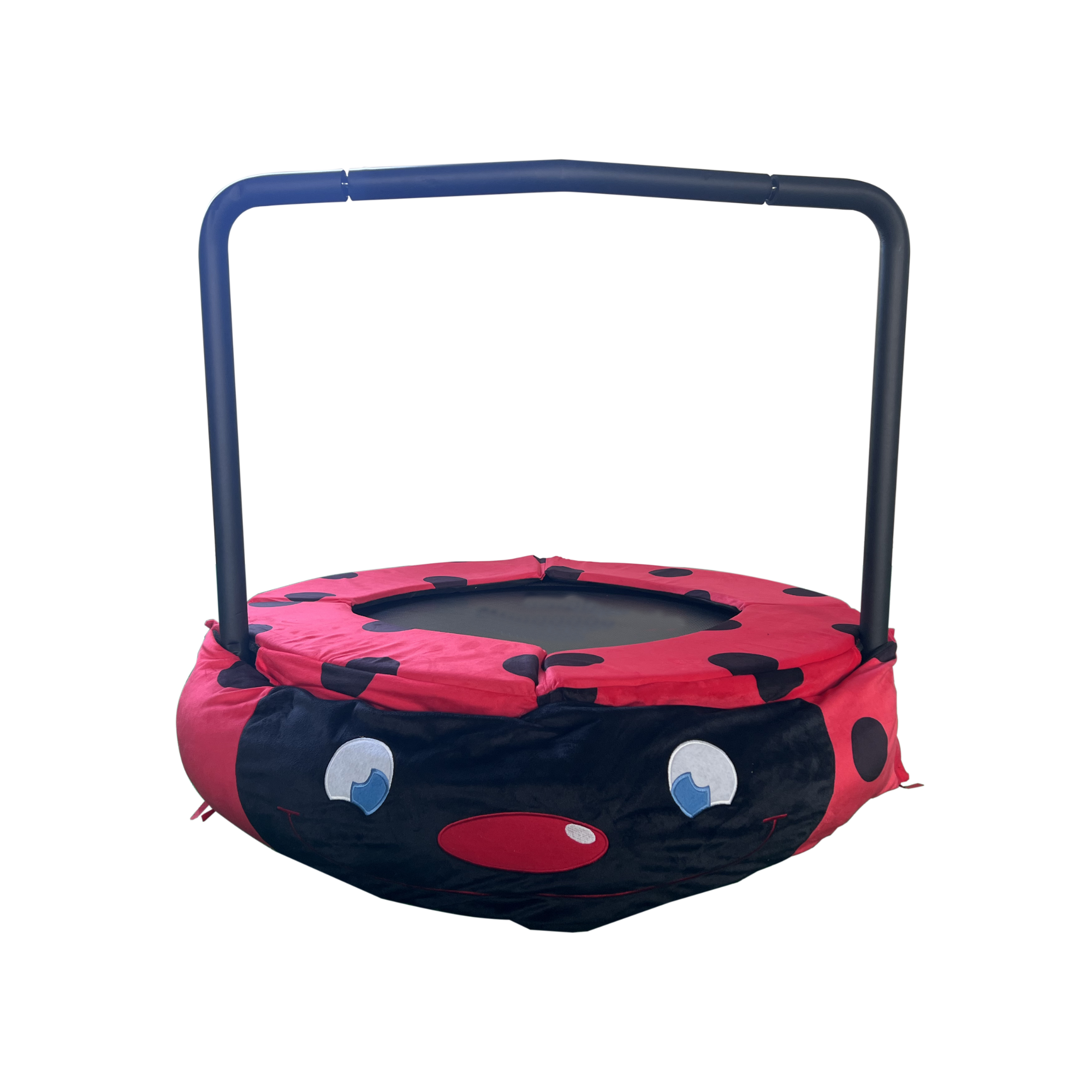 XTP003 Assembled children's trampoline happy expression outdoor and indoor dual-use ladybug black and red foldable iron tube for kids age 3 - 7