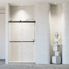46-48 x 76 in Frameless Double Sliding Soft-Close Shower Door - Matte Black view 1